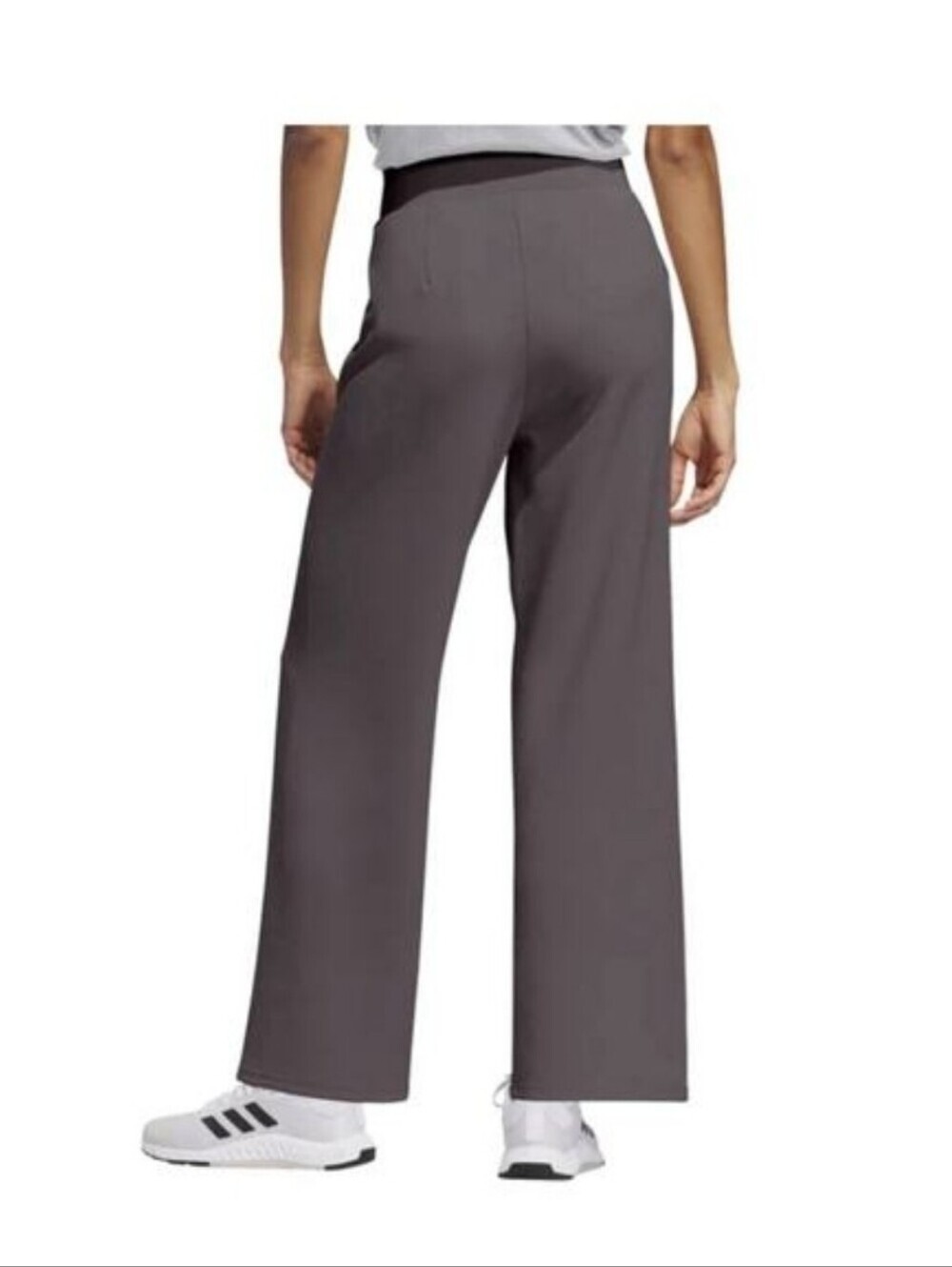NWT Adidas Grey Strata Wide Leg High Rise Athletic Pants - Picture 2 of 5